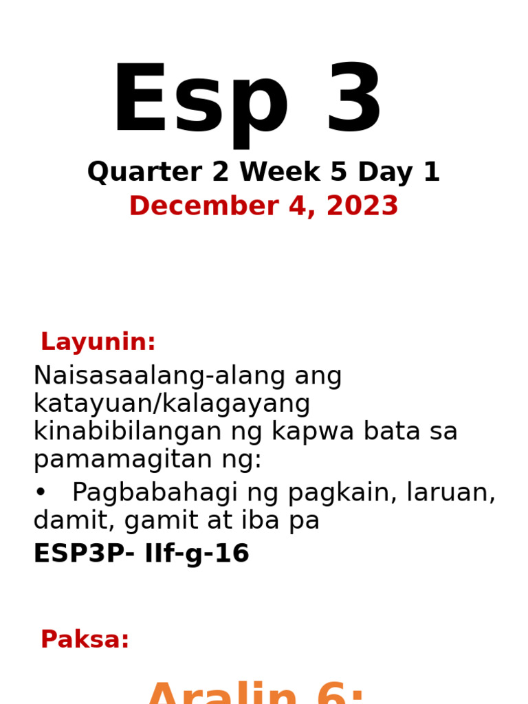 Q2 W6 DEC 12 Esp 3 | PDF