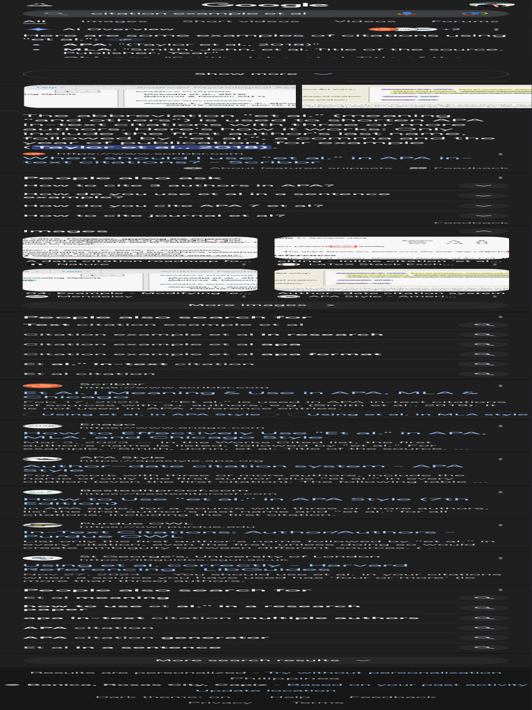 Citation Example Et Al - Google Search | PDF | Citation | Apa Style