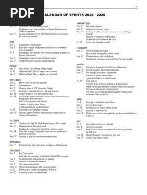 StFX Academic Calendar 2024-2025 | PDF | Thesis | Educational Stages