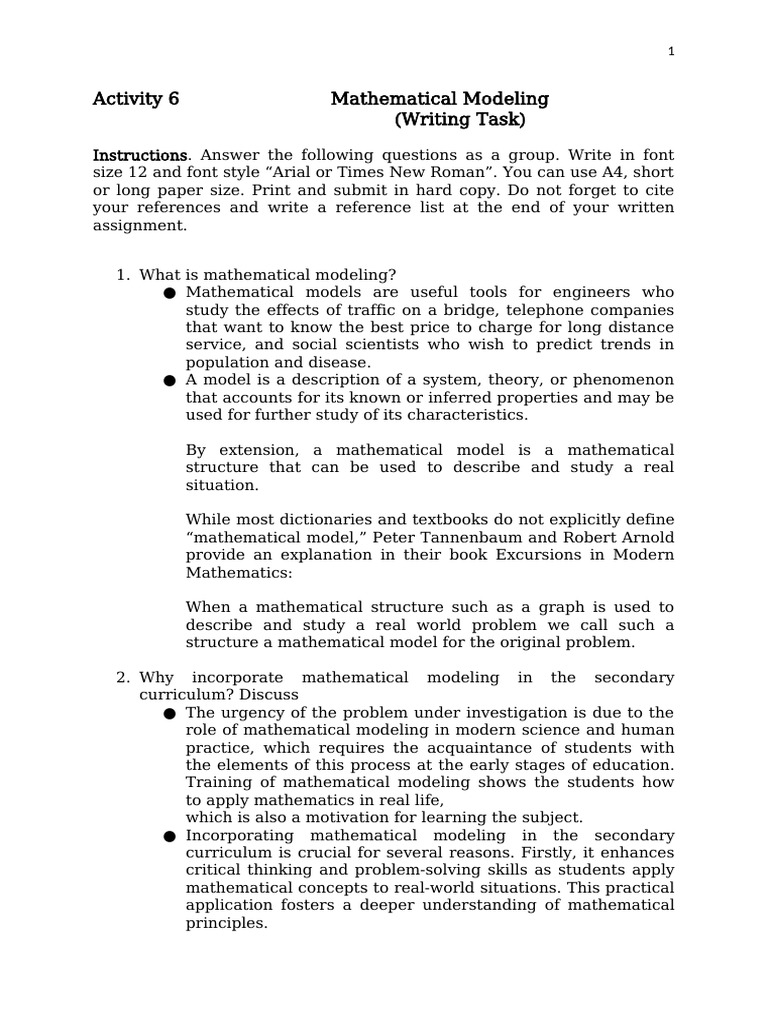 Understanding Mathematical Modeling in Education | PDF | Critical ...