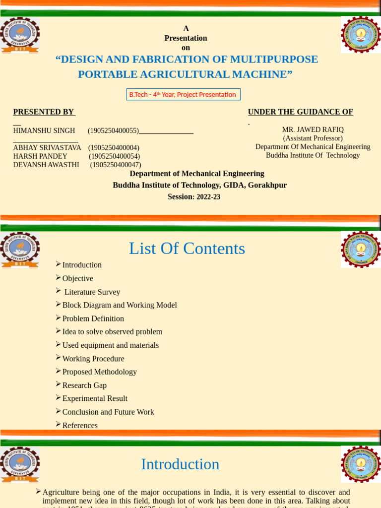 Final Year Project Ppt 3 Pdf Agriculture Machines
