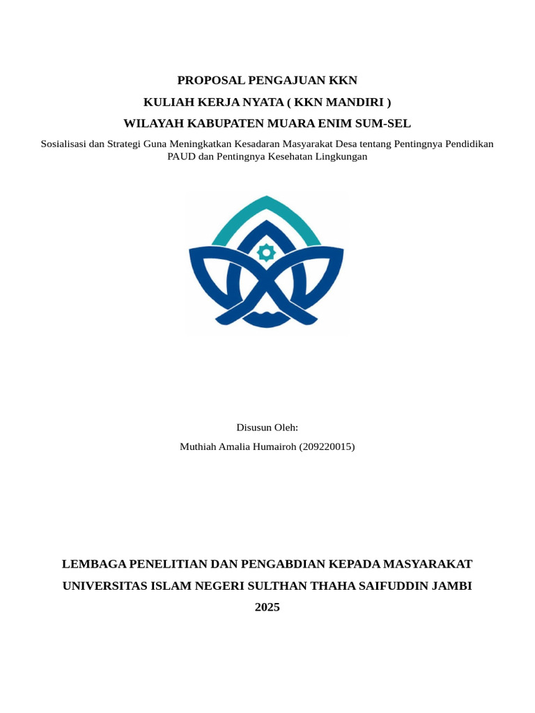 Proposal KKN Mandiri di Muara Enim | PDF