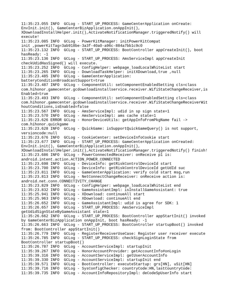 GameCenter Application Startup Log | PDF | Computer Engineering | World ...