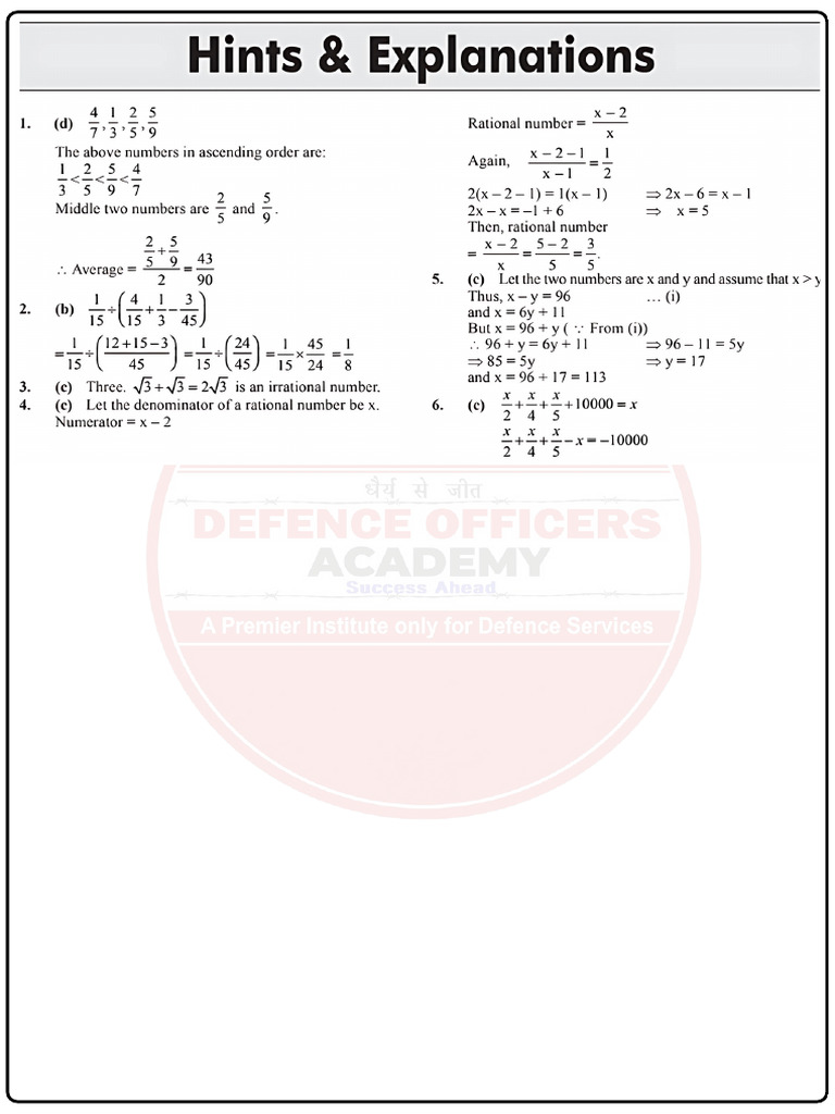 Sainik School Class 9th Mock Test - 9 | PDF
