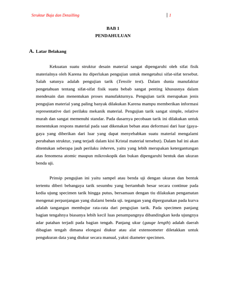 Prosedur Pengujian Uji Tarik Baja Pdf