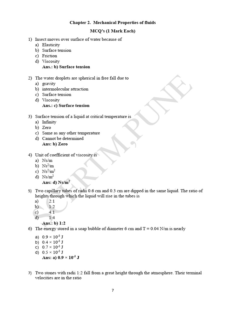 Mechanical Properties of Fluids | PDF | Drop (Liquid) | Surface Tension