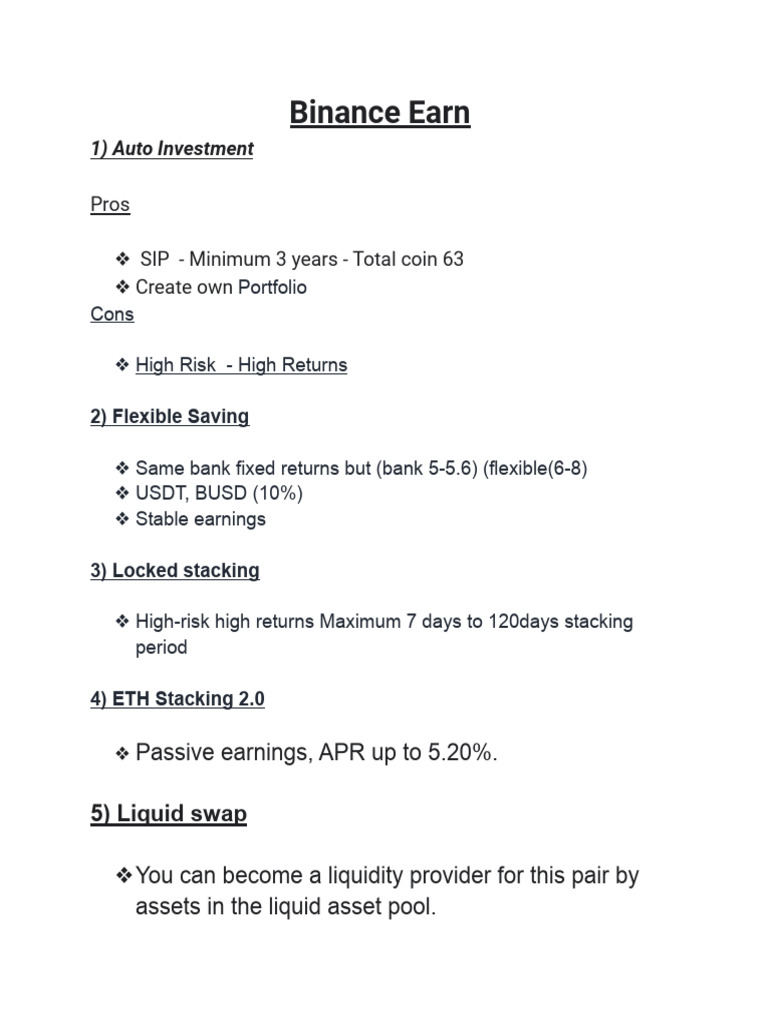 Binance Earning | PDF