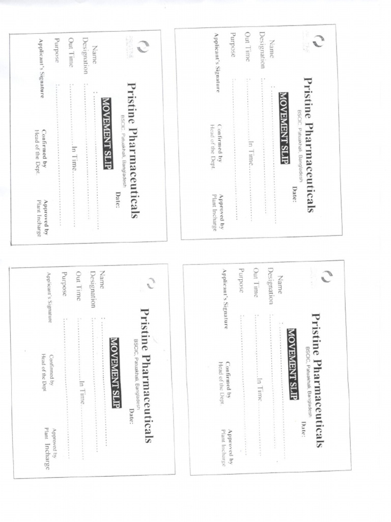 Movement Slip | PDF