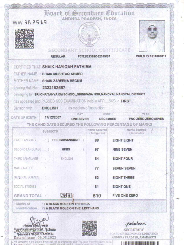 SH Classxmarksheet | PDF