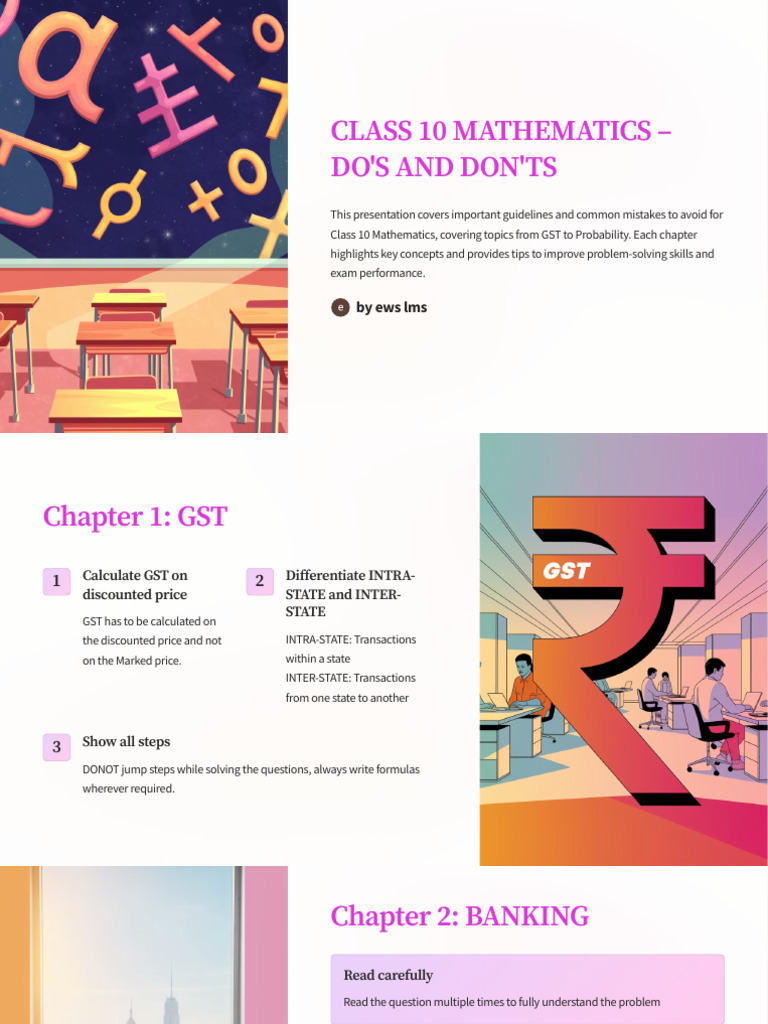 Class 10 Math Guidelines and Tips | PDF | Matrix (Mathematics) | Numbers
