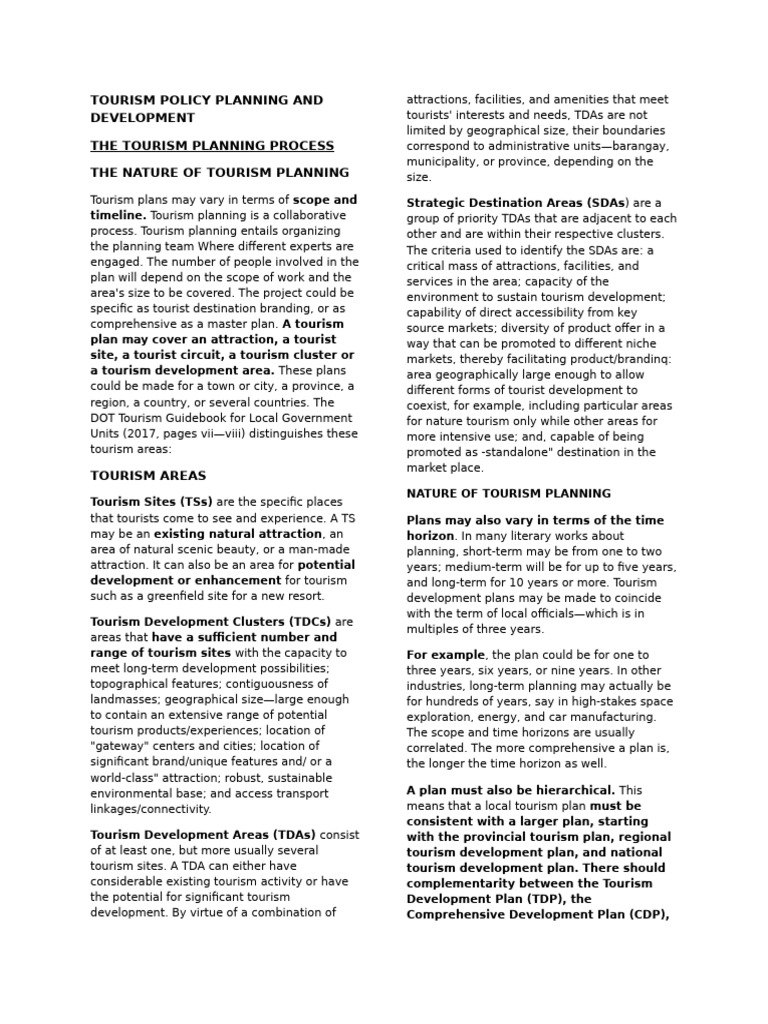 Effective Tourism Planning Strategies | PDF | Tourism | Swot Analysis