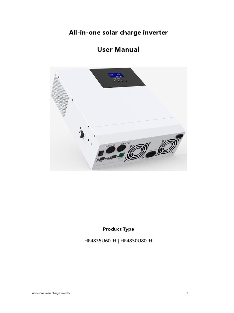 All-in-One Solar Charge Inverter Manual | PDF | Power Inverter ...