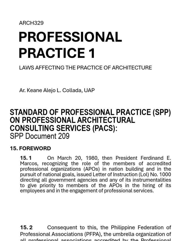 SPP Document 209: Architectural Consulting | PDF | Architect