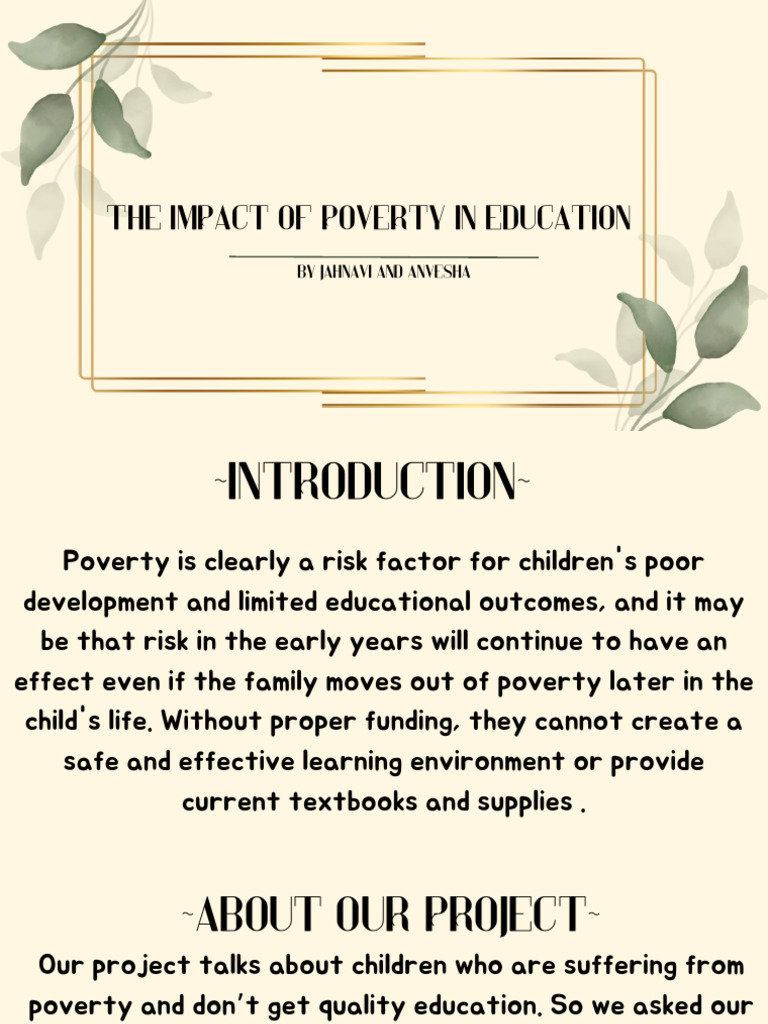 The Impact of Poverty in Education 2 | PDF