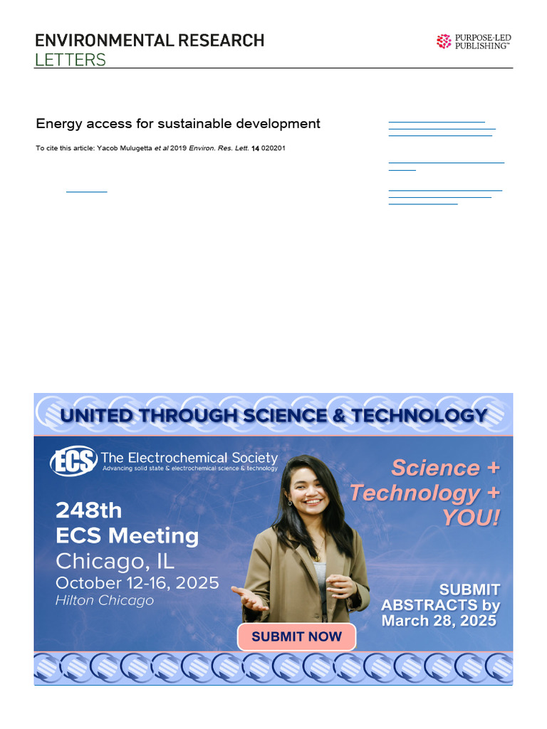 Energy Access For Sustainable Development | PDF | Developing Country ...