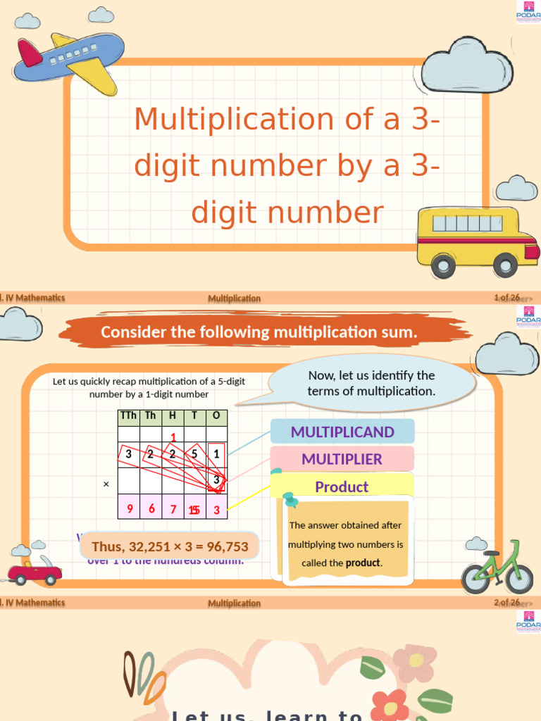 PPT1 CB IV Math Multiplication | PDF | Multiplication | Mathematics