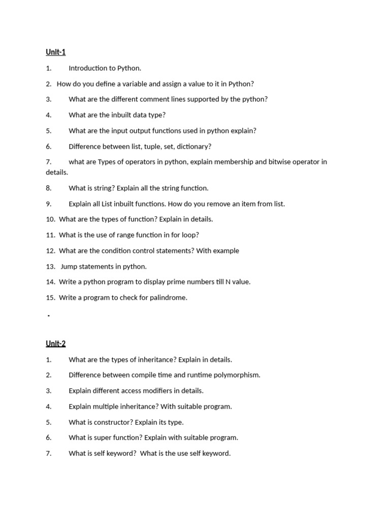 Question Bank | PDF | Python (Programming Language) | Computer Program