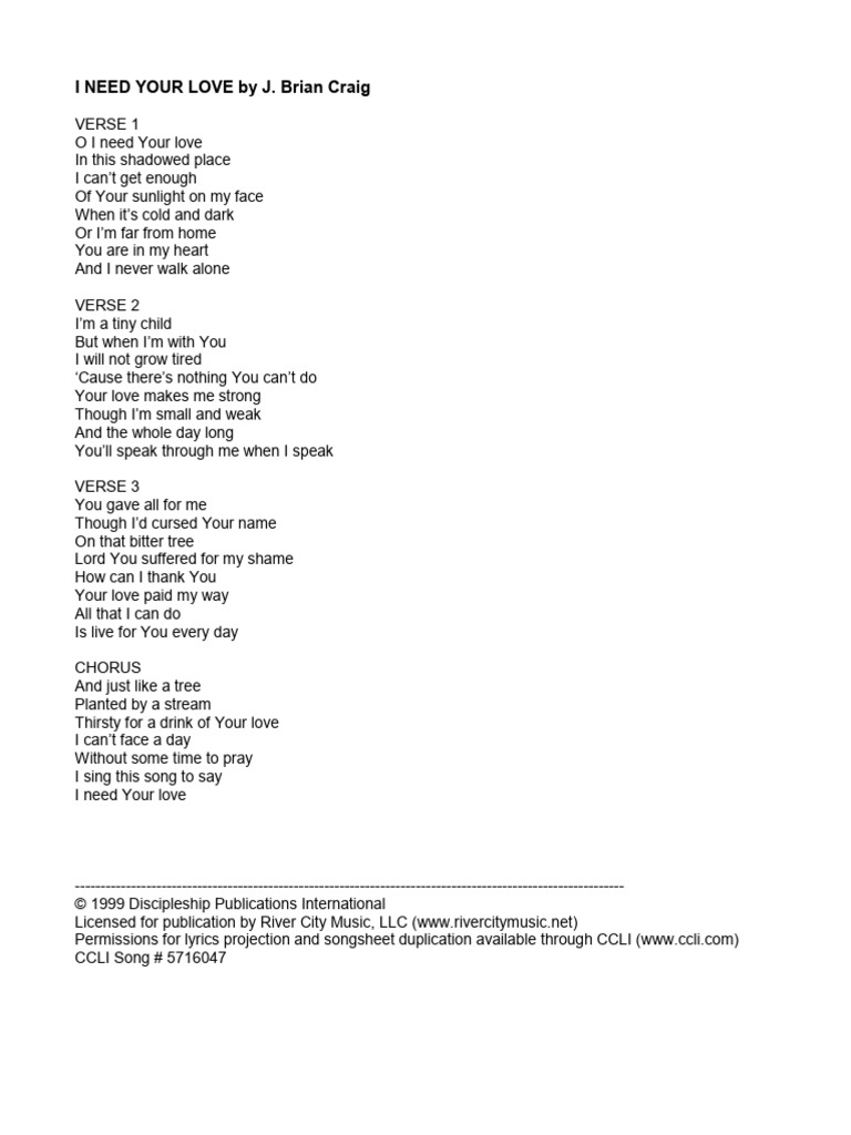 I NEED YOUR LOVE LYRICS MEANING visual data 3