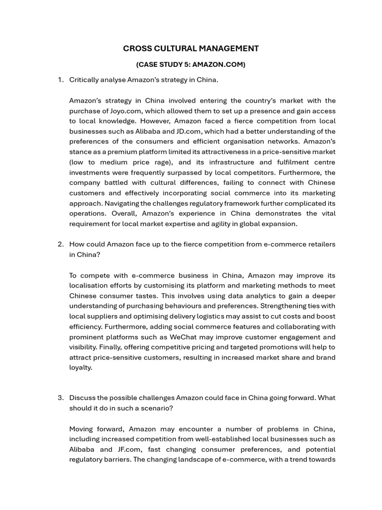 Amazon's E-Commerce Strategy in China | PDF | E Commerce | Marketing