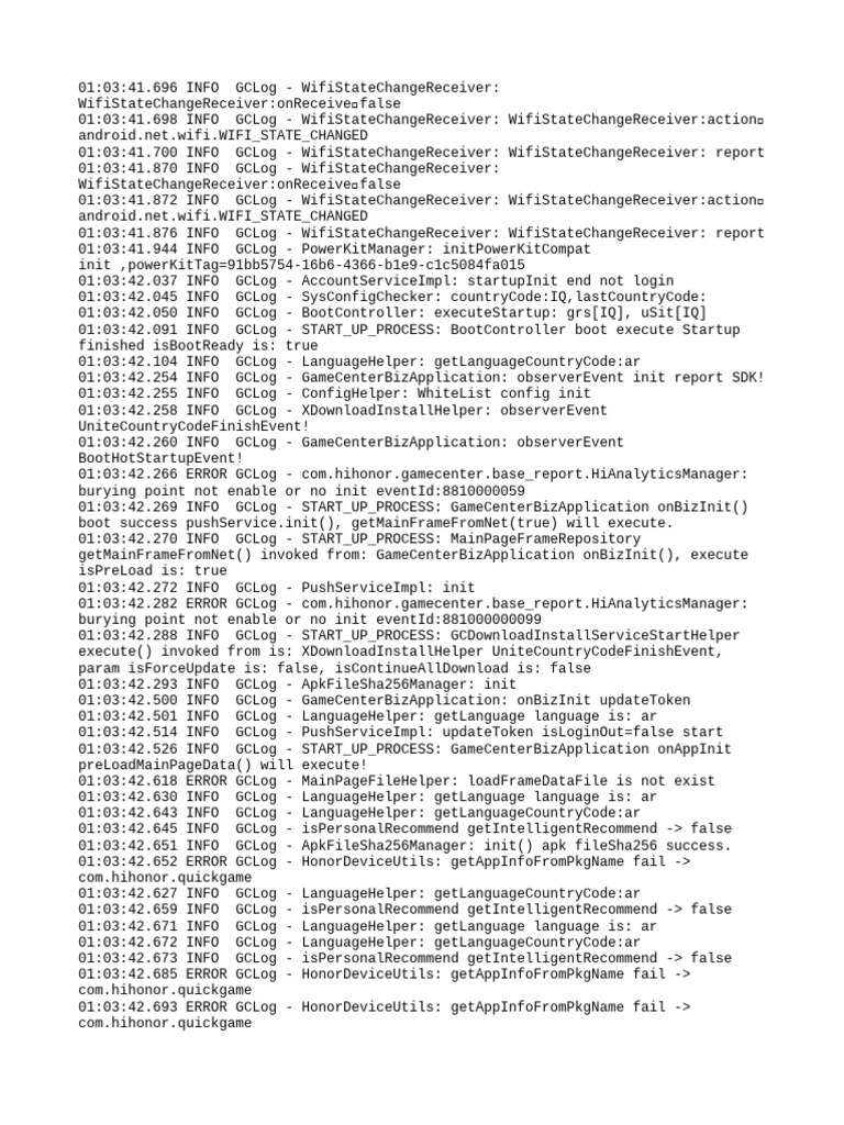 Wifi State Change and App Initialization Logs | PDF | Computing | Internet