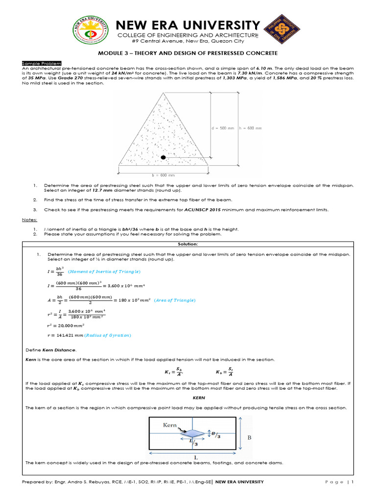 Prestressed Concrete Beam Design Module | PDF | Beam (Structure ...
