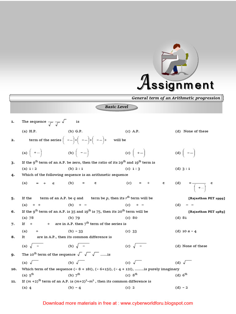 Mathematics: Arithmetic Progressions Guide | PDF | Discrete Mathematics ...