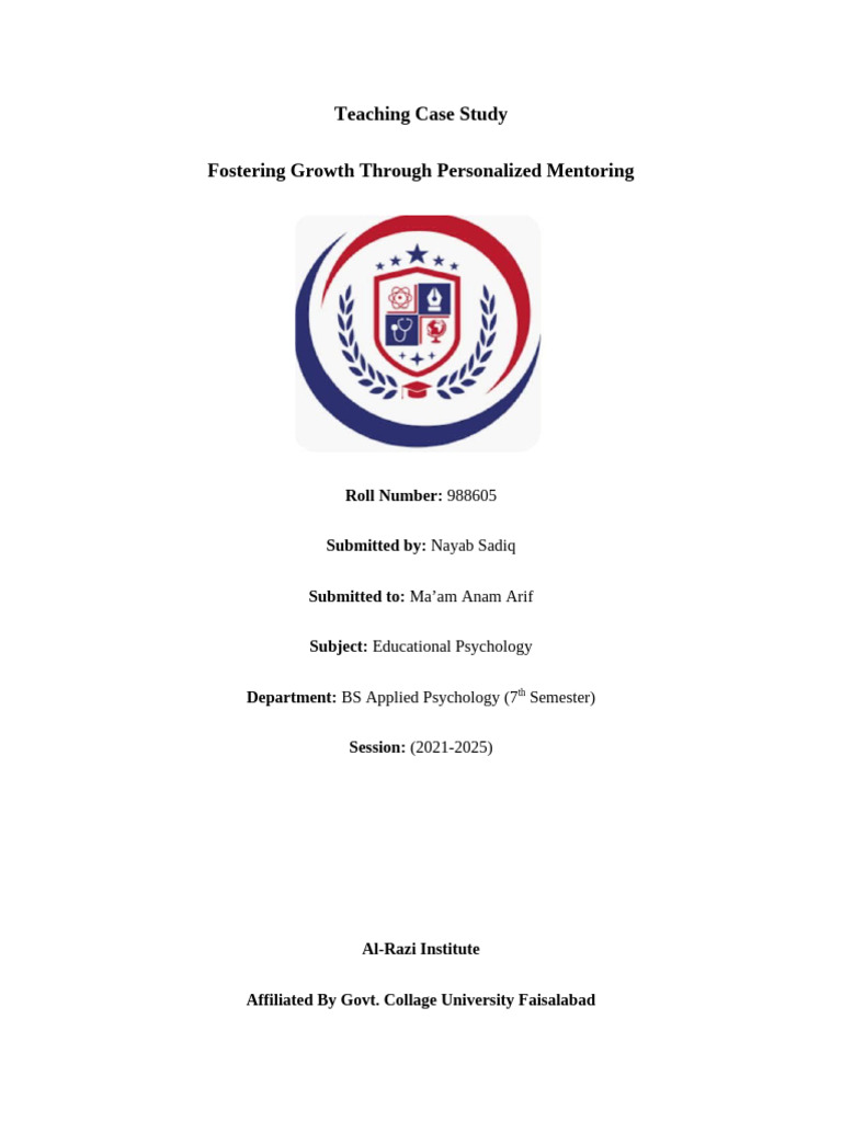 Personalized Mentoring in Education Case Study | PDF | Learning ...