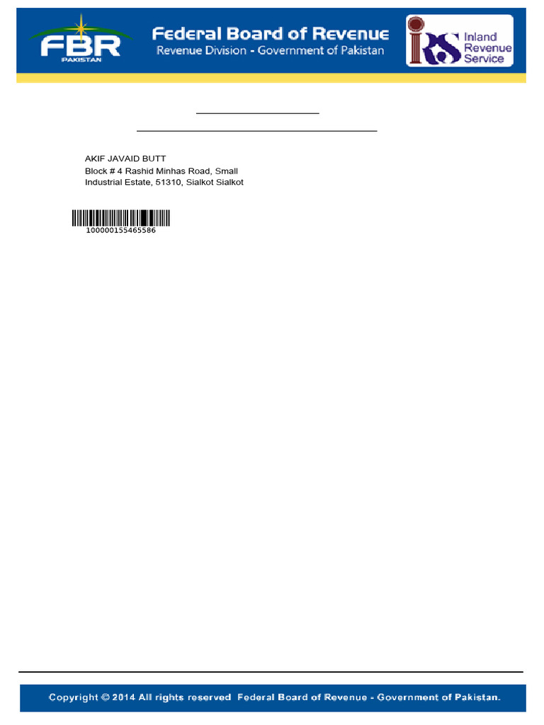 Acknowledgement Slip for Tax Filing | PDF