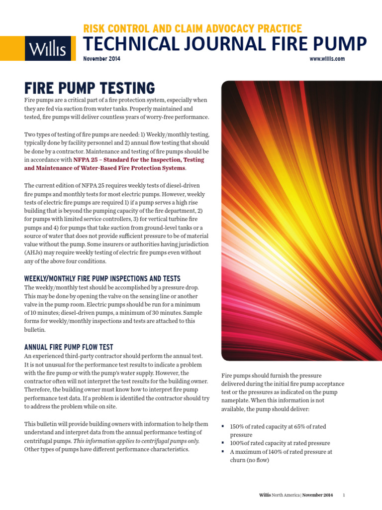 Fire Pump Testing Guidelines and Safety | PDF | Pump | Fires
