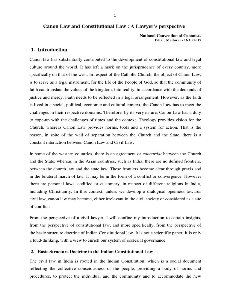 Canon law and constitutional law pdf rule of law secularism