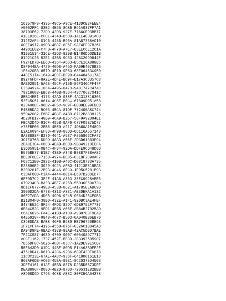 Unique Document Identifiers List | PDF