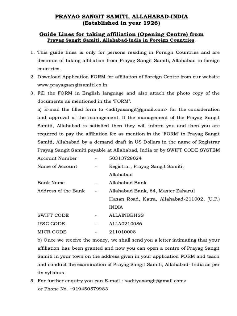 Affiliation Guidelines for Foreign Centres | PDF | Government | Justice