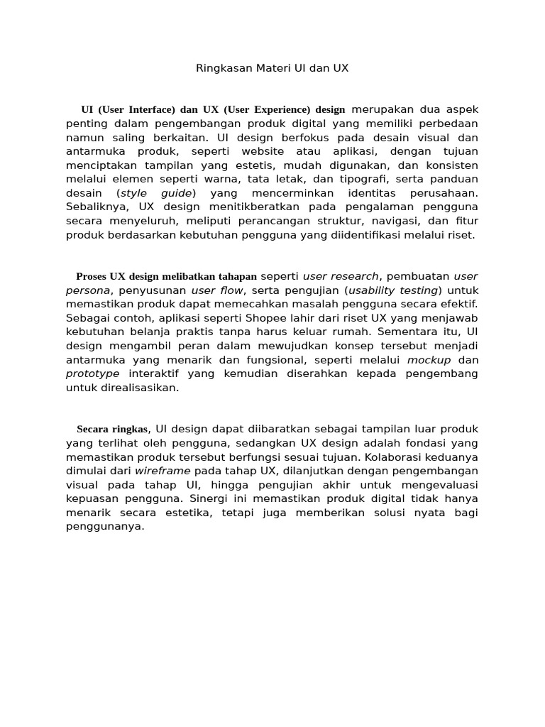 Ringkasan Materi UI dan UX Design | PDF