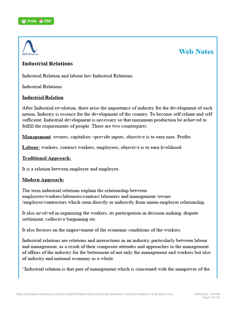 Understanding Industrial Relations Dynamics | PDF | Marxism | Employment