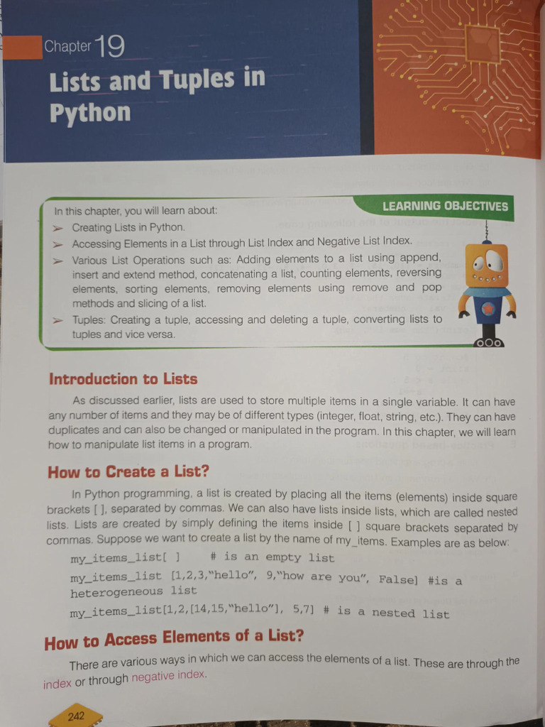 Chapter 19th List and Tuples in Python | PDF