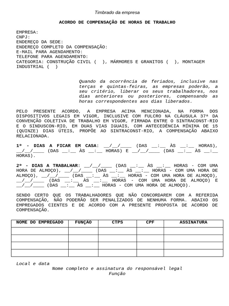 Modelo de Compensacao | PDF