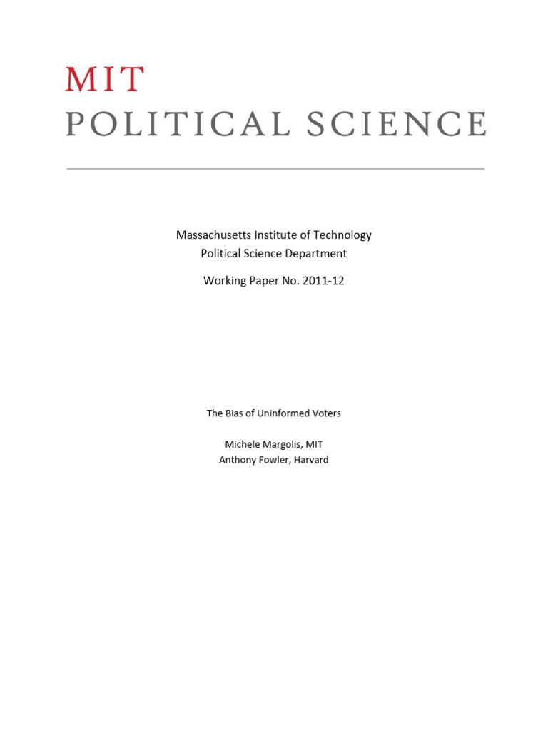 Bias of Uninformed Voters | PDF | Experiment | Regression Analysis