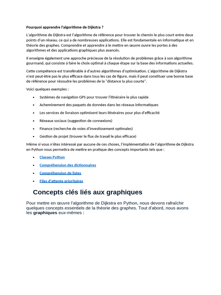 Implémentation de Dijkstra en Python | PDF | Théorie des graphes ...