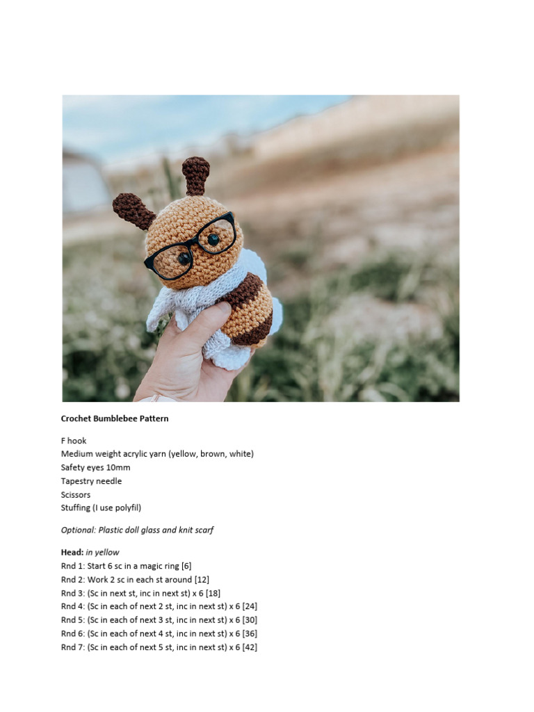 Crochet Bumblebee Pattern Guide | PDF