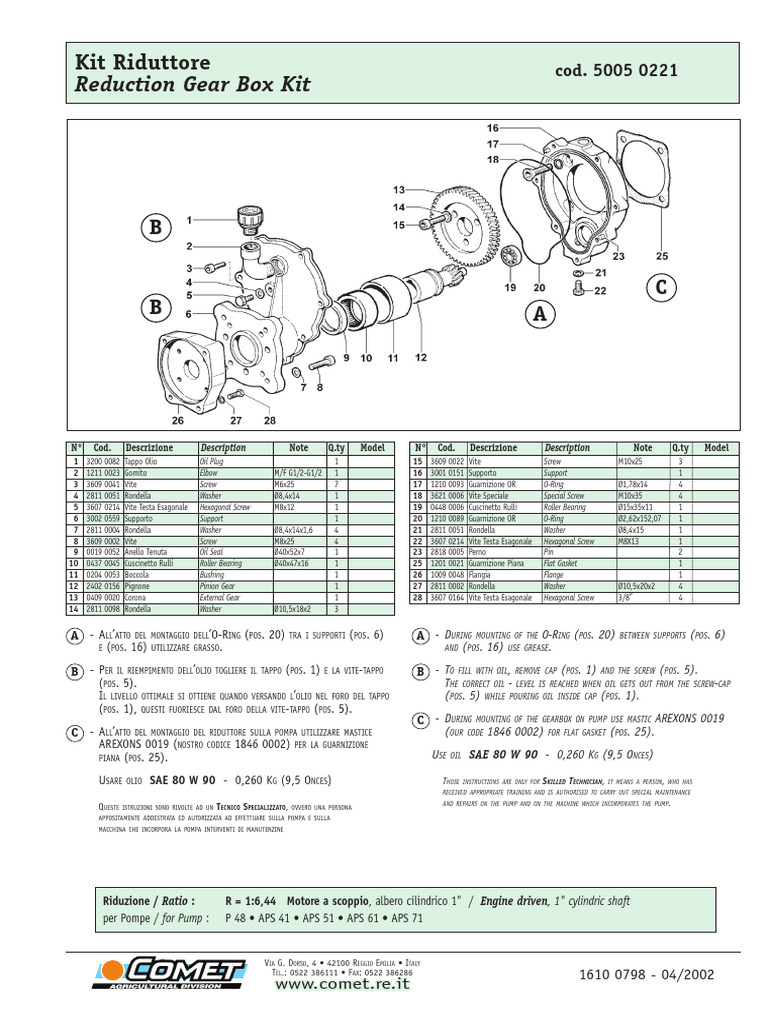 Reduction Gear Box Kit | PDF