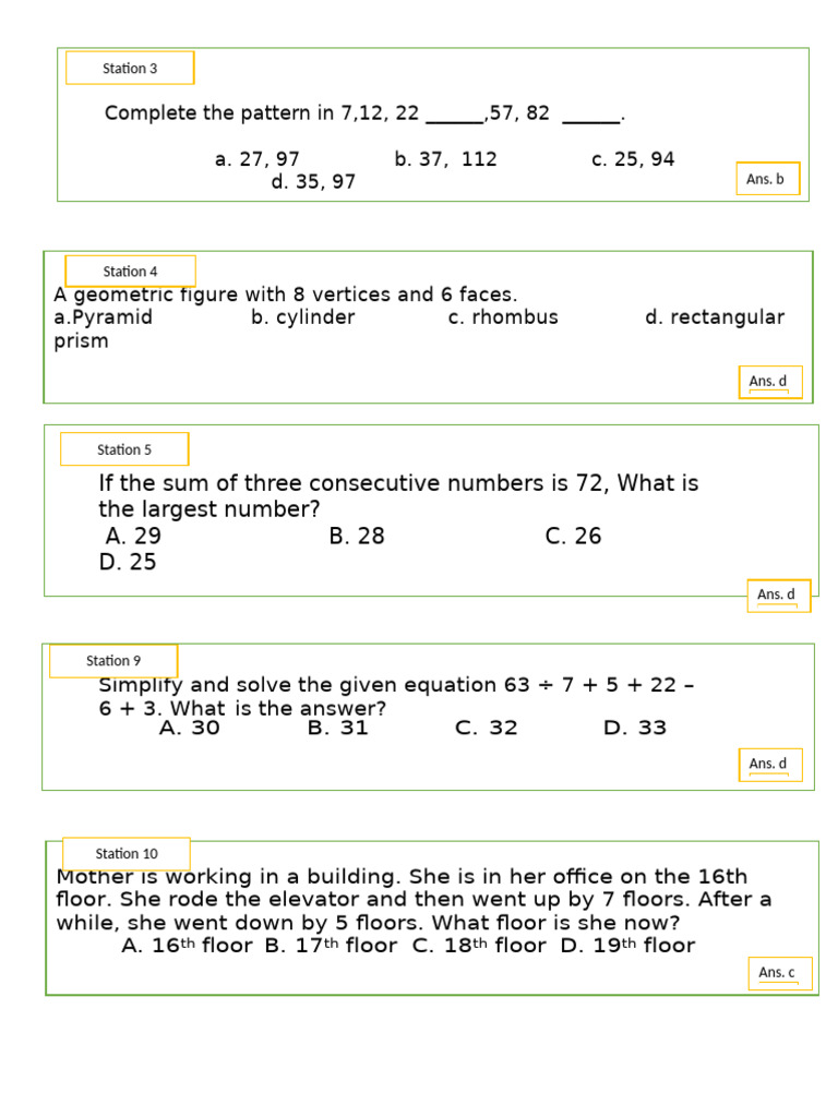Complete The Pattern in 7 | PDF