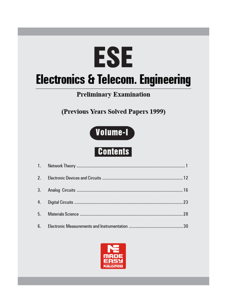 Electronics & Telecom Exam Solutions | PDF