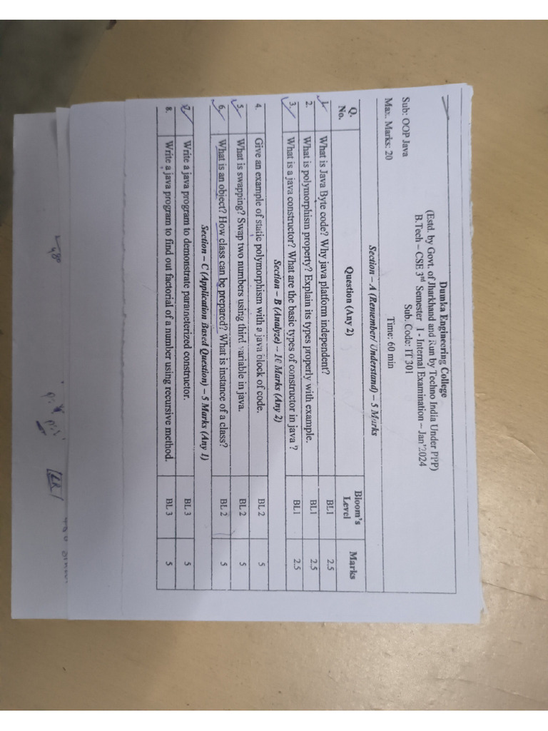 3 RD Sem Internal | PDF
