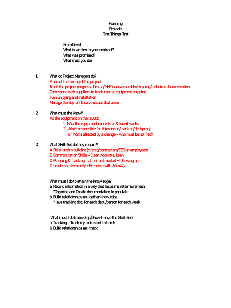 Planning Projects First-Things-First | PDF