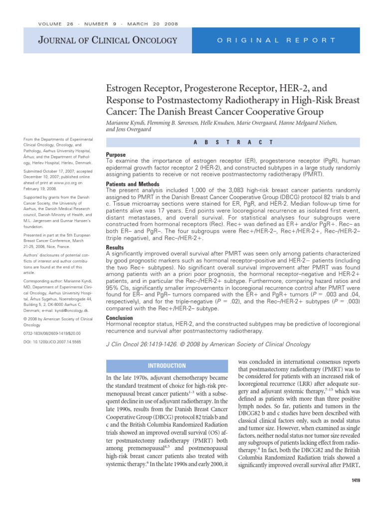 Kyndi Et Al 2016 Estrogen Receptor Progesterone Receptor Her 2 and ...