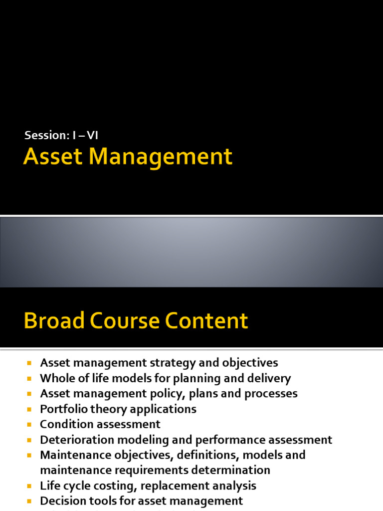 Comprehensive Asset Management Strategies | PDF | Asset Management ...