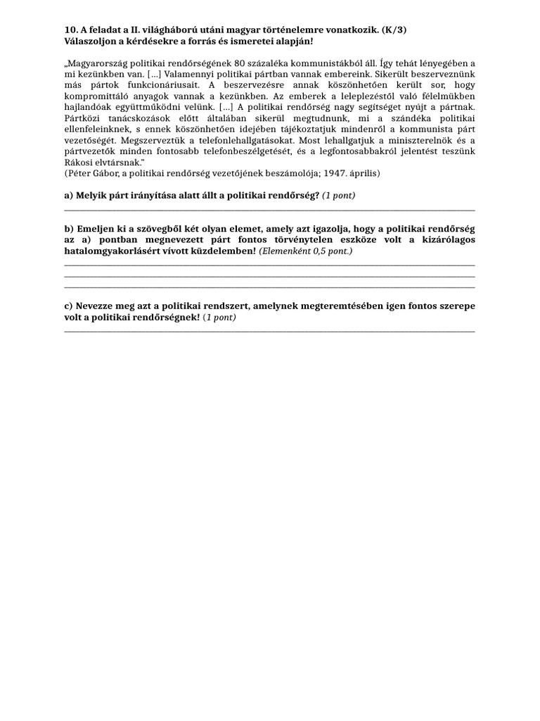 Rákosi Korszak | PDF