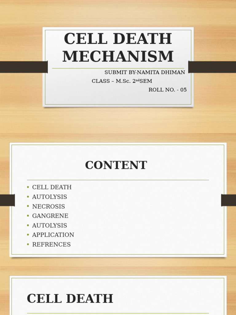 Cell Death Mechanism | PDF | Apoptosis | Necrosis