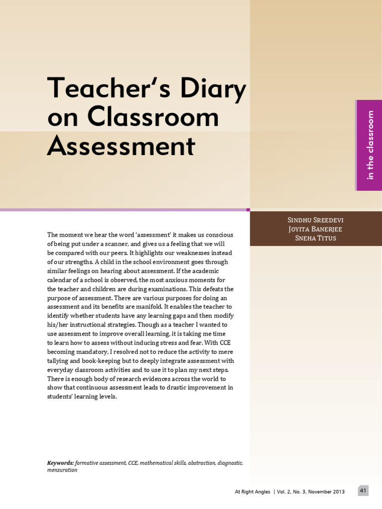 Classroom Assessment Strategies for Teachers | PDF | Area | Educational ...