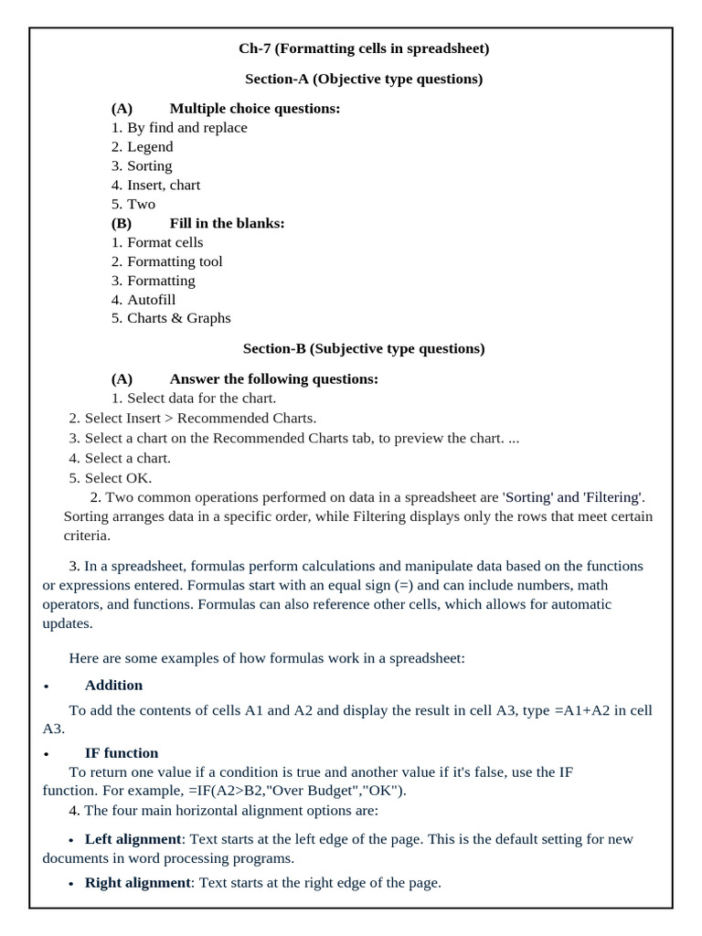 Spreadsheet Cell Formatting Guide | PDF | Spreadsheet | Computing